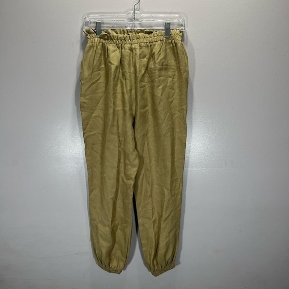 Zara Women’s Tan High Waisted Linen Blend Paperbag Jogger Pants - Picture 11 of 12